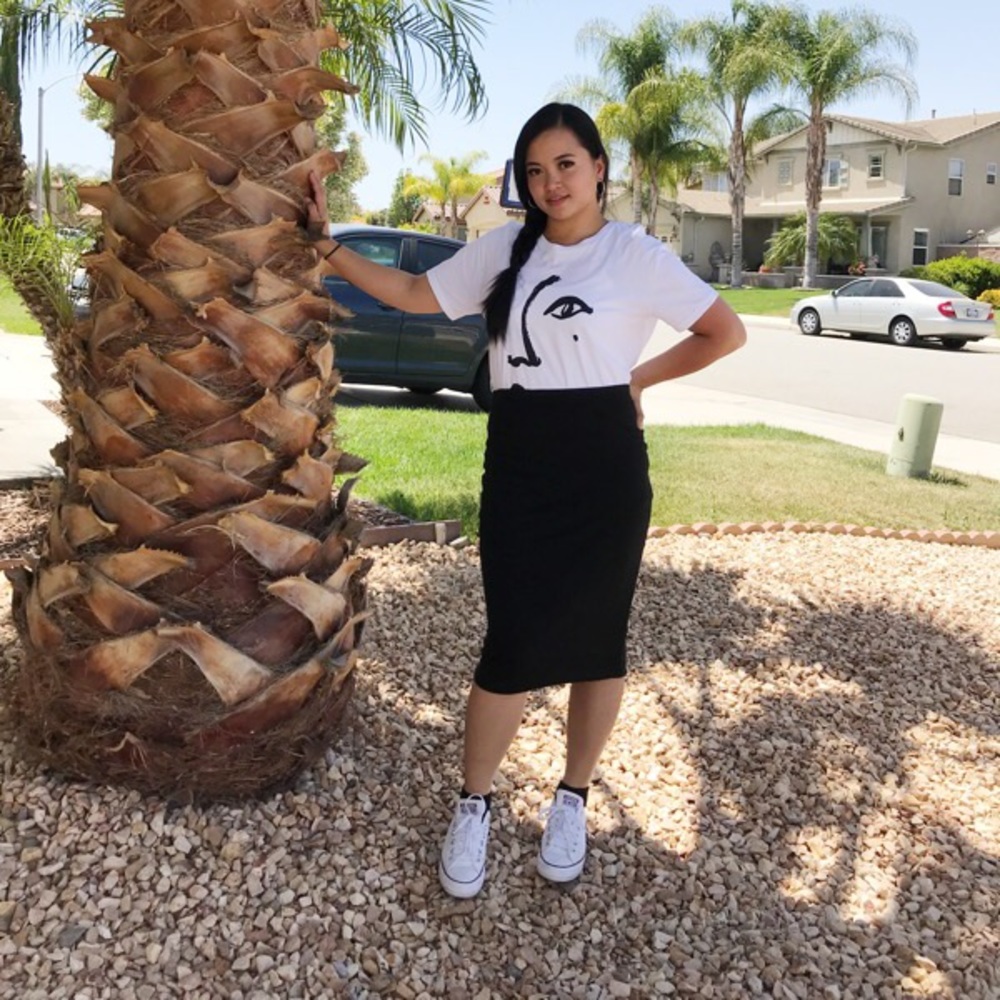 H&M medium black midi skirt